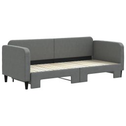 vidaXL Slaapbank met onderschuifbed 80x200 cm stof donkergrijs