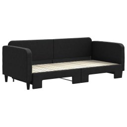 vidaXL Slaapbank met onderschuifbed 90x200 cm stof zwart