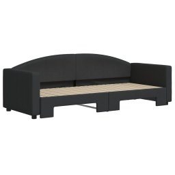 vidaXL Slaapbank met onderschuifbed 80x200 cm stof zwart