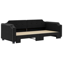 vidaXL Slaapbank met onderschuifbed 80x200 cm stof zwart