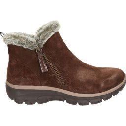 Skechers Easy Going-High Zip Dames Laarzen - Donkerbruin - Maat 39