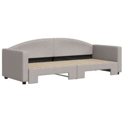 vidaXL Slaapbank met onderschuifbed 80x200 cm stof taupe