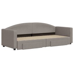 vidaXL Slaapbank met onderschuifbed en lades 80x200 cm stof taupe