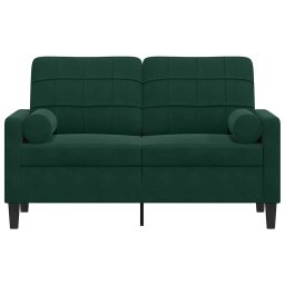 vidaXL Tweezitsbank met sierkussens 120 cm fluweel donkergroen