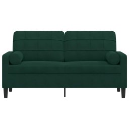 vidaXL Tweezitsbank met sierkussens 140 cm fluweel donkergroen