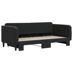 vidaXL Slaapbank met onderschuifbed 90x190 cm fluweel zwart