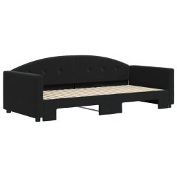 vidaXL Slaapbank met onderschuifbed 90x190 cm fluweel zwart