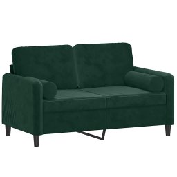 vidaXL Tweezitsbank met sierkussens 120 cm fluweel donkergroen