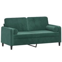 vidaXL Tweezitsbank met sierkussens 140 cm fluweel donkergroen