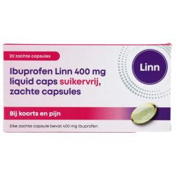 Linn Ibuprofen Liquid Capsules 400mg Suikervrij