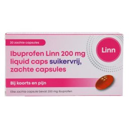 Linn Ibuprofen Liquid Caps 200mg Suikervrij