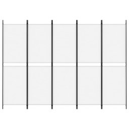 vidaXL Kamerscherm met 5 panelen 250x180 cm stof wit