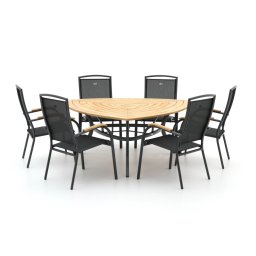 + 15% kassakorting | Hartman Raffaelo/Triangular 170cm dining tuinset 7-delig stapelbaar - Laagste prijsgarantie!