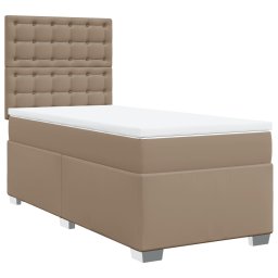 vidaXL Boxspring met matras kunstleer cappuccinokleurig 80x200 cm