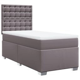 vidaXL Boxspring met matras kunstleer grijs 90x190 cm