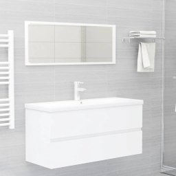 vidaXL Wastafelkast met ingebouwde wastafel spaanplaat wit