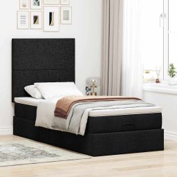 vidaXL Bed met matras 100x200 cm stof zwart