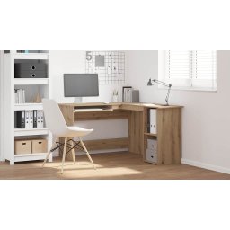 vidaXL Hoekbureau 120x140x75 cm bewerkt hout artisanaal eikenkleur