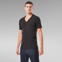 Basic V-Neck T-Shirt 2-Pack - Zwart - Heren