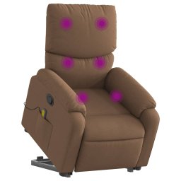 vidaXL Sta-op-massagestoel verstelbaar stof bruin