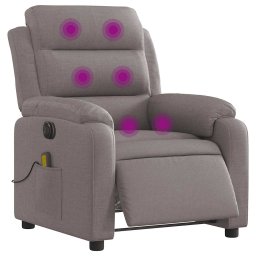 vidaXL Massagestoel elektrisch verstelbaar stof taupe