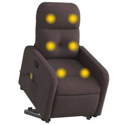 vidaXL Sta-op-massagestoel verstelbaar stof donkerbruin