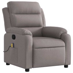 vidaXL Massagestoel verstelbaar stof taupe