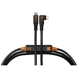 TetherTools TetherPro Optima 10G USB-C 15' (4.6m) Straight to Right, Non-Reflective Black