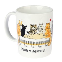 TIAKI keramische mok "I Measure My Love By The Cat" (Ik meet mijn liefde aan de kat)