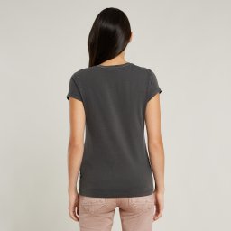 Overdyed Eyben Slim V-Hals Top 2.0 - Zwart - Dames