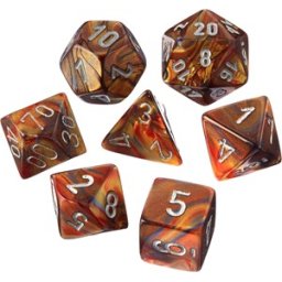 Lustrous Gold/silver Polydice Dobbelsteen Set (7 stuks)