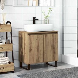 vidaXL Badkamerkast 58x33x60 cm bewerkt hout artisanaal eikenkleurig