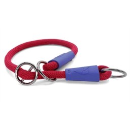 MORSO HALF SLIP HALSBAND HOND REGULAR ROPE GERECYCLED RED VELVET ROOD 45X1 CM
