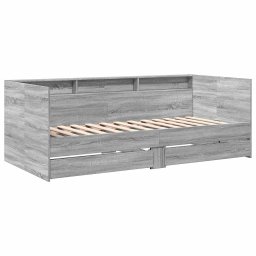 vidaXL Slaapbank met lades zonder matras 75x190 cm grijs sonoma eiken