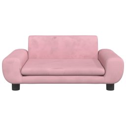 vidaXL Kinderbank 70x45x33 cm fluweel roze