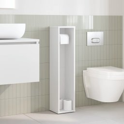 vidaXL Badkamerkast met rolhouder 20,5x20x90 cm wit