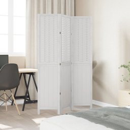 vidaXL Kamerscherm met 3 panelen massief paulowniahout wit