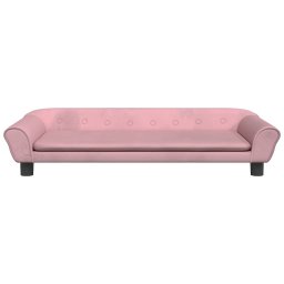 vidaXL Kinderbank 100x50x26 cm fluweel roze