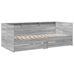 vidaXL Slaapbank met lades zonder matras 90x190 cm grijs sonoma eiken
