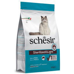 1,5kg Sterilized & Light met Vis Schesir Kattenvoer