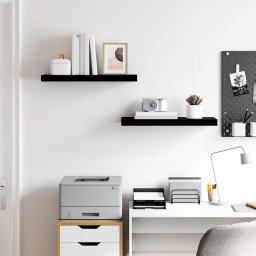 vidaXL Wandschappen zwevend 2 st 60x23,5x3,8 cm MDF hoogglans zwart