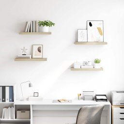 vidaXL Wandschappen zwevend 4 st 60x23,5x3,8 cm MDF eikenkleurig