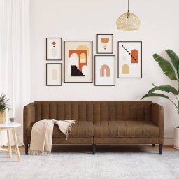 vidaXL Driezitsbank kunstsuède bruin