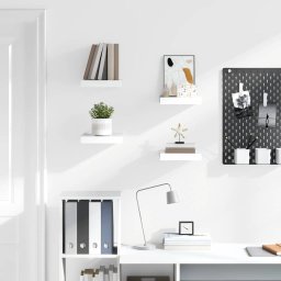 vidaXL Wandschappen zwevend 4 st 23x23,5x3,8 cm MDF hoogglans wit