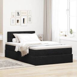 vidaXL Ottoman bed met matras 120x200cm fluweel zwart