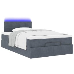 vidaXL Ottoman bed met matras en LED's 120x200cm fluweel donkergrijs