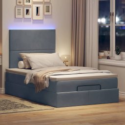 vidaXL Ottoman bed met matrassen en LED's 120x200cm fluweel