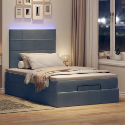 vidaXL Ottoman bed met matrassen en LED's 120x200cm fluweel