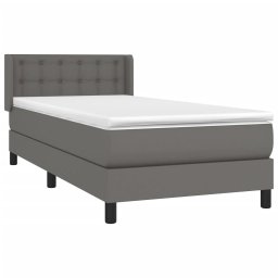 vidaXL Boxspring met matras kunstleer grijs 100x200 cm