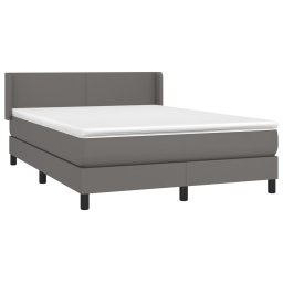 vidaXL Boxspring met matras kunstleer grijs 140x190 cm